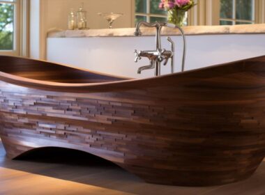 Drewniana zabudowa wanny w łazience - piękne i praktyczne rozwiązanie
